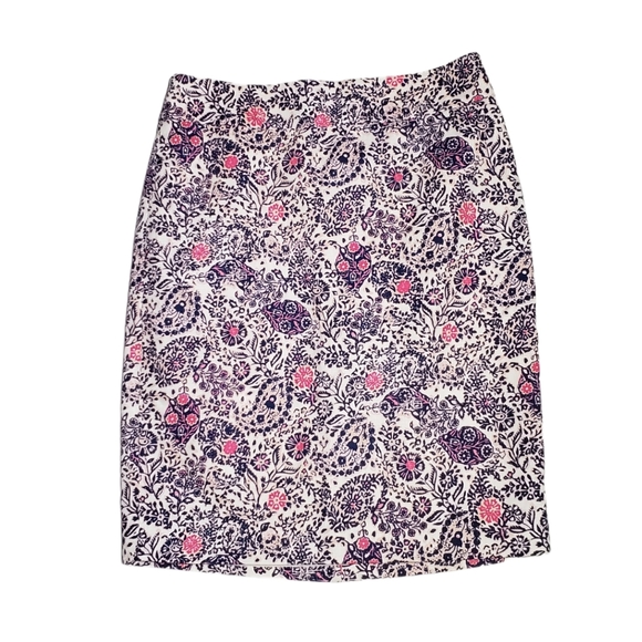 Ann Taylor Paisley Print Pencil Skirt Size 0 - Picture 1 of 9
